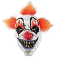 Masque clown maléfique blanc et orange – Déguisement Halloween adulte