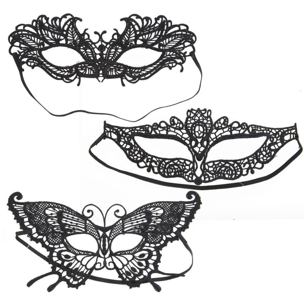 Loup dentelle noir élégant – Masque bal masqué pas cher
