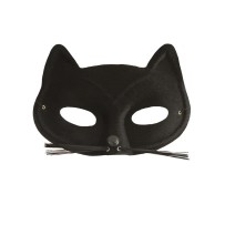 Loup chat noir élégant – Masque déguisement pas cher