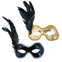 Loup avec plumes élégant – Masque bal masqué pas cher