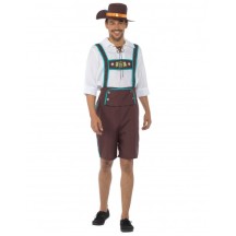 Déguisement bavarois salopette marron homme -  - Costumes adulte