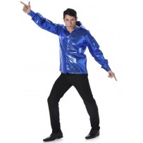 Chemise disco à sequins bleus homme pas cher | Fiesta Factory