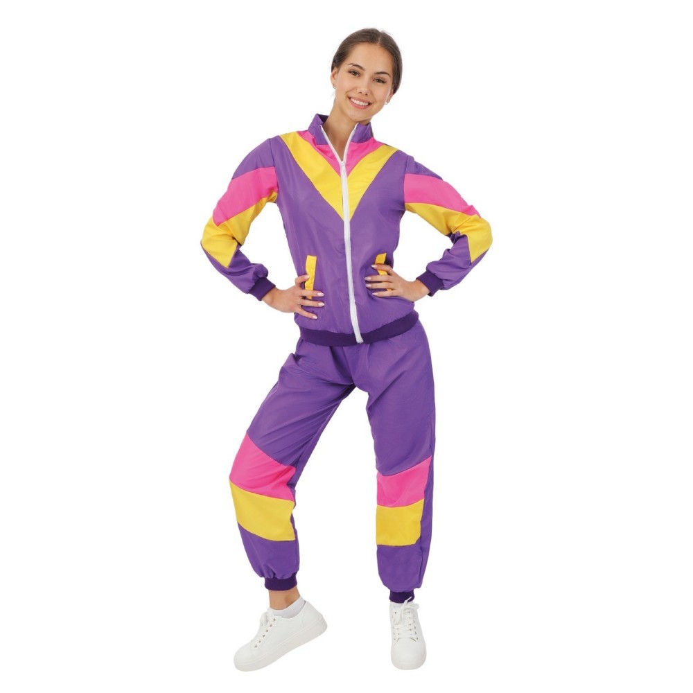 Costume années 80 femme violet pas cher | Fiesta Factory