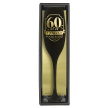 Flûte anniversaire 60 ans noire et or pas cher – Fiesta Factory