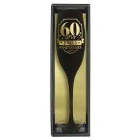 Flûte anniversaire 60 ans noire et or