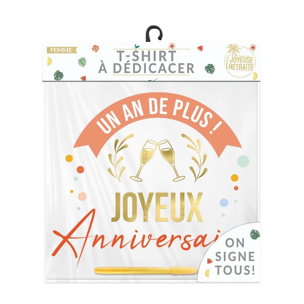 T-shirt à dédicacer femme anniversaire pas cher | Fiesta Factory