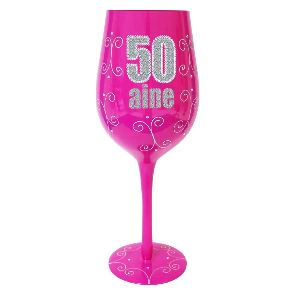 Flûte champagne géante 50 ans rose cadeau anniversaire | Fiesta Factory