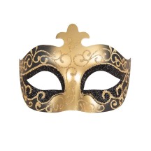 Loup vénitien noir et or – masque élégant bal masqué