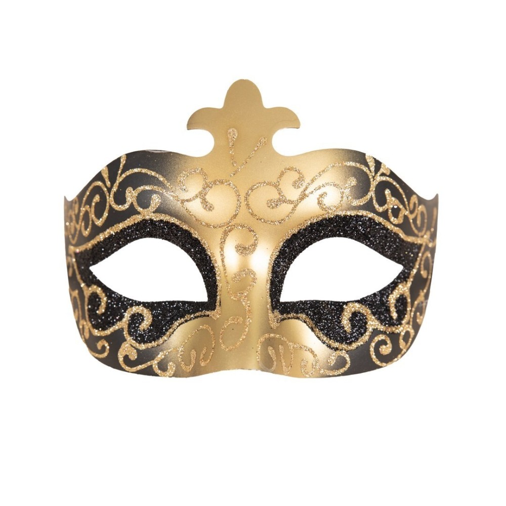 Loup vénitien noir et or – masque élégant bal masqué