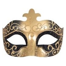 Loup vénitien noir et or – masque élégant bal masqué