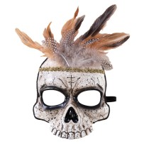 Demi masque vaudou adulte – masque mystique Halloween