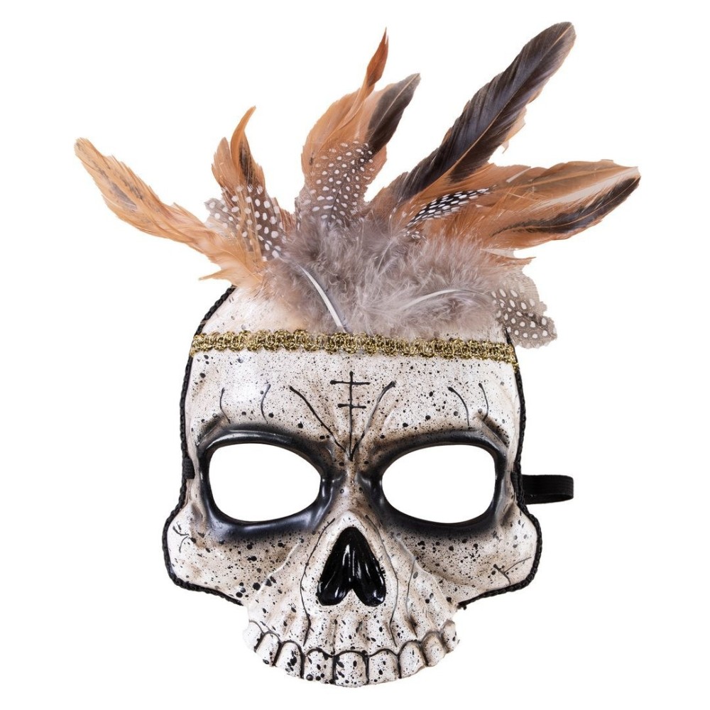 Demi masque vaudou adulte – masque mystique Halloween