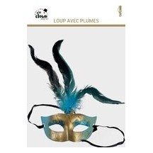 Loup avec plumes – masque bal masqué couleur aléatoire