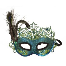 Loup à sequins paon – masque brillant bal masqué