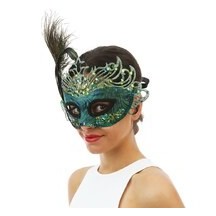 Loup à sequins paon – masque brillant bal masqué