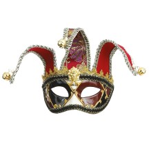 Loup vénitien avec grelots – masque bal masqué élégant