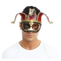 Loup vénitien avec grelots – masque bal masqué élégant