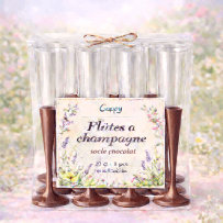 8 Flûtes à champagne 20 cl socle chocolat réutilisables - 142610 - Verres à Pied & Coupes