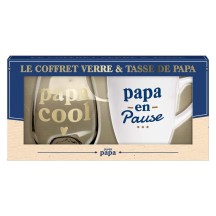 Coffret Papa tasse et verre cadeau original pas cher – Fiesta Factory
