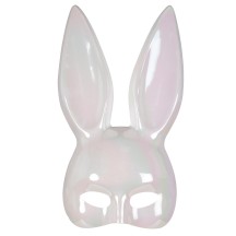 Demi-masque lapin iridescent blanc adulte – Masque original soirée