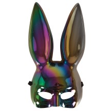 Demi-masque lapin iridescent noir adulte – Masque chic bal masqué