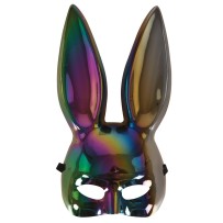 Demi-masque lapin iridescent noir adulte – Masque chic bal masqué
