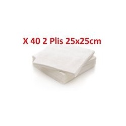 40 Serviettes soft touch 25x25 cm 2 plis – Blanc - 149587 - Serviettes Soft Touch