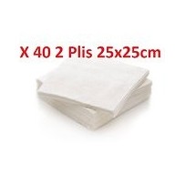 40 Serviettes soft touch 25x25 cm 2 plis – Blanc - 149587 - Serviettes Soft Touch