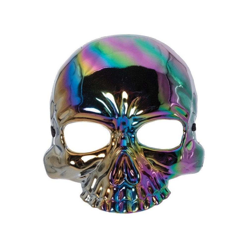 Masque tête de mort irisé noir adulte – Masque Halloween original