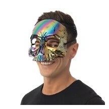 Masque tête de mort irisé noir adulte – Masque Halloween original