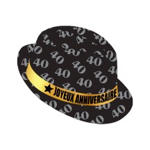Chapeau anniversaire noir 40 ans pas cher | Fiesta Factory à petit prix
