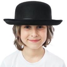 Chapeau Melon Noir Enfant – Chapeau Feutre Élégant pour Déguisement & Fête - 35161 - Chapeaux