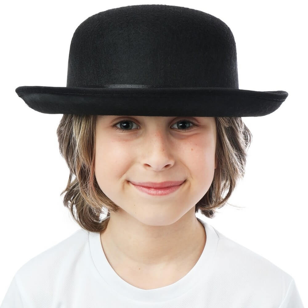 Chapeau Melon Noir Enfant – Chapeau Feutre Élégant pour Déguisement & Fête - 35161 - Chapeaux