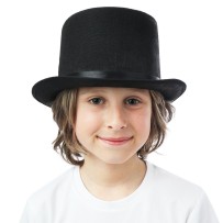 Chapeau Haut de Forme Noir Enfant – Chapeau Feutre Élégant pour Déguisement - 40104 - Chapeaux