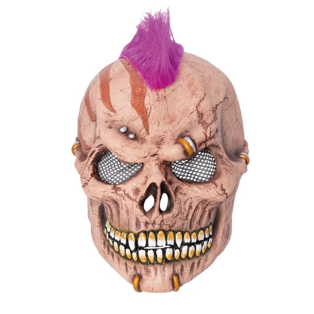 Masque intégral squelette punk adulte – Déguisement rock Halloween