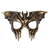 Loup chauve-souris noir et or – Masque élégant Halloween et soirée