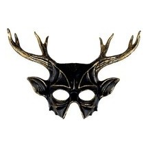 Masque renne noir et or adulte – Accessoire chic Noël et soirée