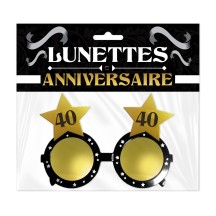 Lunettes étoile noir 40 ans pas cher | Fiesta Factory