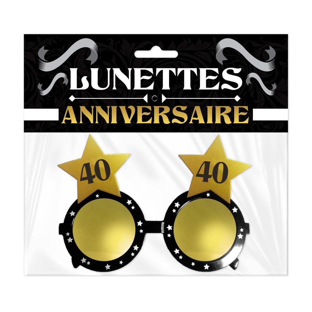 Lunettes étoile noir 40 ans pas cher | Fiesta Factory