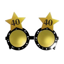 Lunettes étoile noir 40 ans pas cher | Fiesta Factory