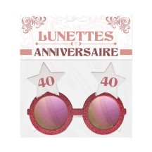 Lunettes étoile rose 40 ans pas cher | Fiesta Factory