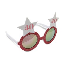 Lunettes étoile rose 40 ans pas cher | Fiesta Factory
