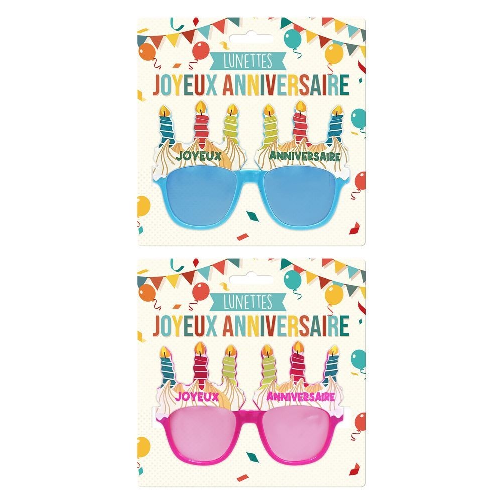 Lunettes bougies gâteau lot 12 pièces pas cher | Fiesta Factory