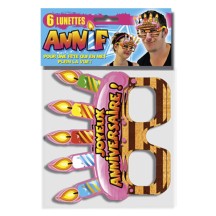 Pack 6 lunettes anniversaire adulte pas cher | Fiesta Factory