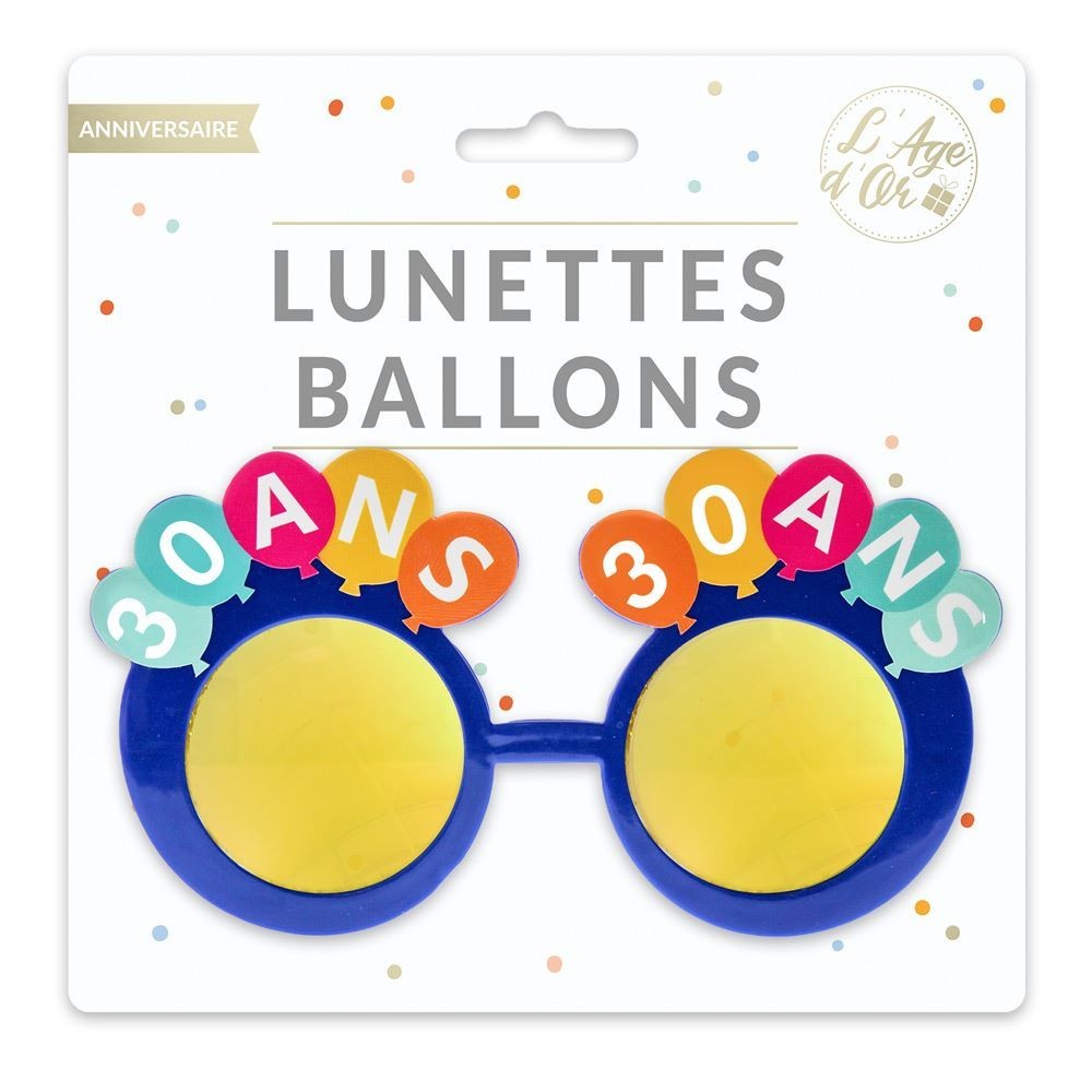 Lunettes ballons 30 ans pas cher | Fiesta Factory