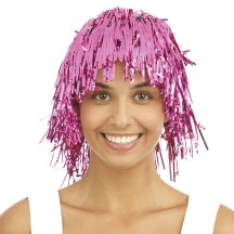 Perruque disco métallique rose - 19141 - Perruques