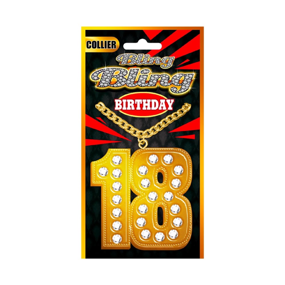 Collier bling bling doré 18 ans pas cher | Fiesta Factory