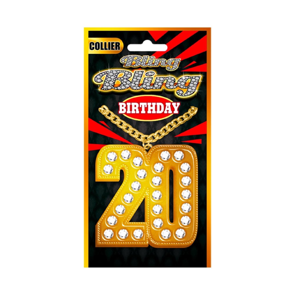 Collier bling bling doré 20 ans pas cher | Fiesta Factory