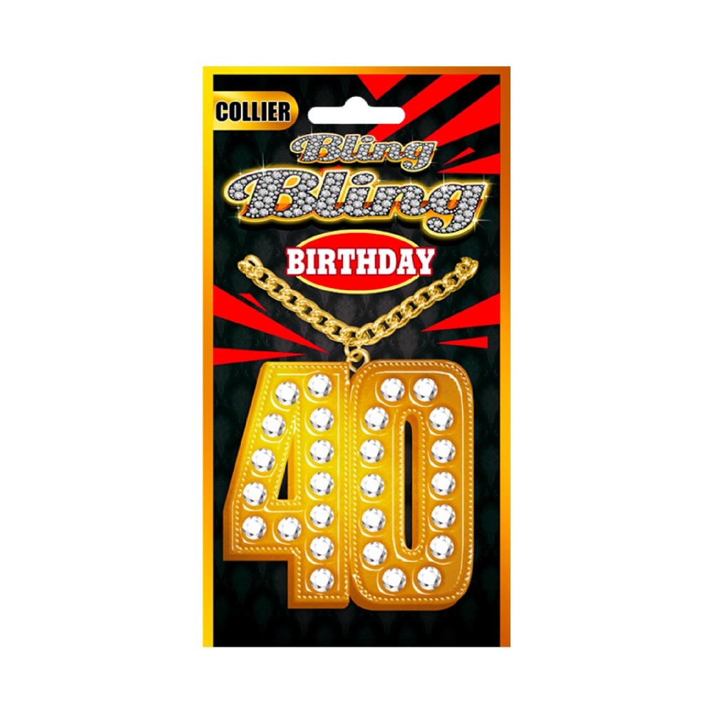 Collier bling bling doré 40 ans pas cher | Fiesta Factory