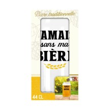 Verre canette bière 44cl jamais sans ma bière pas cher – Fiesta Factory